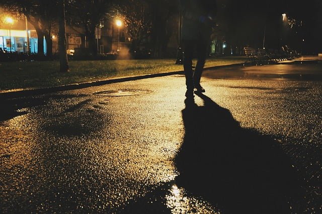 Be careful of pedestrians when driving at night